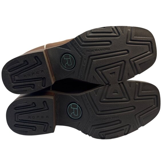 Roper Women's Vintage Brown Broad Square Toe Boots with Cactus & Aztec Size 9 - Picture 7 of 10